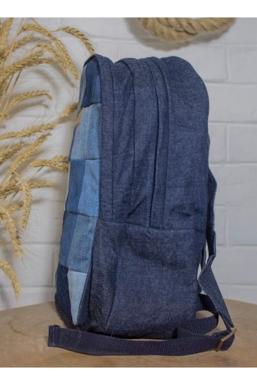 Dwij Random Patch Denim & Felt Backpack