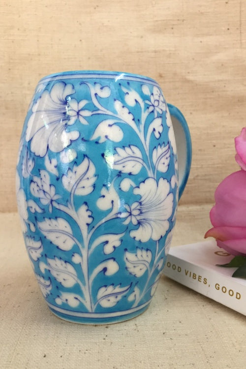 Ram Gopal Blue Pottery Handcrafted 'Beer Mug' Sky Blue mug-4