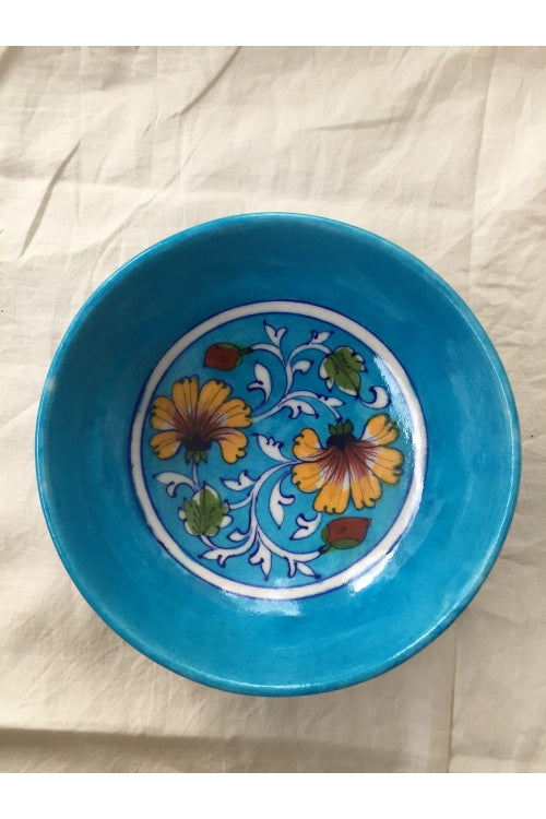 Ram Gopal Blue Pottery Handcrafted 'Bowls' Light Blue serving bowls