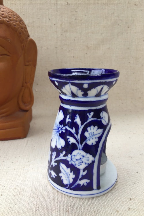 Blue Pottery Handcrafted 'Aroma' Candle Stand-79