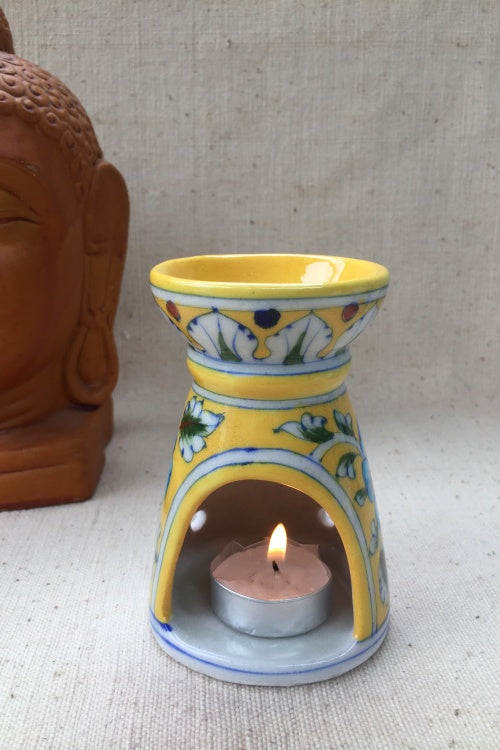 Blue Pottery Handcrafted 'Aroma' Candle Stand-80