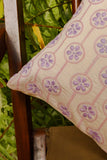 Rangsutra 'Bageecha' Chikankari Embroidered Linear Floral Cotton Cushion Cover