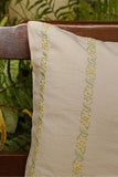 Rangsutra 'Bageecha' Chikankari Embroidered Stripe Creeper Cotton Cushion Cover
