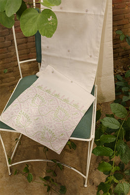 Rangsutra 'Bageecha' Chikankari Embroidered Jal and Butti Cotton Table Runner