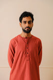 Rangsutra Rohil Cotton Striped Kurta With Soof Embroidery