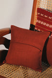 Urvi brown cushion cover with contrast band woven in extra weft