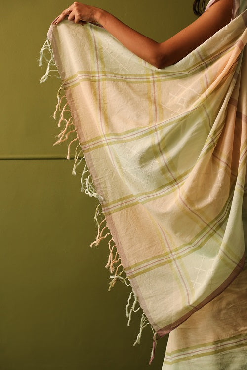 Rangsutra Yuni Pista Green Handwoven Saree