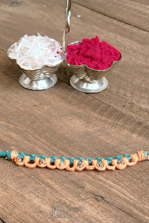 Okhai 'Sarayu' Orange Organic Cotton Thread Rakhi