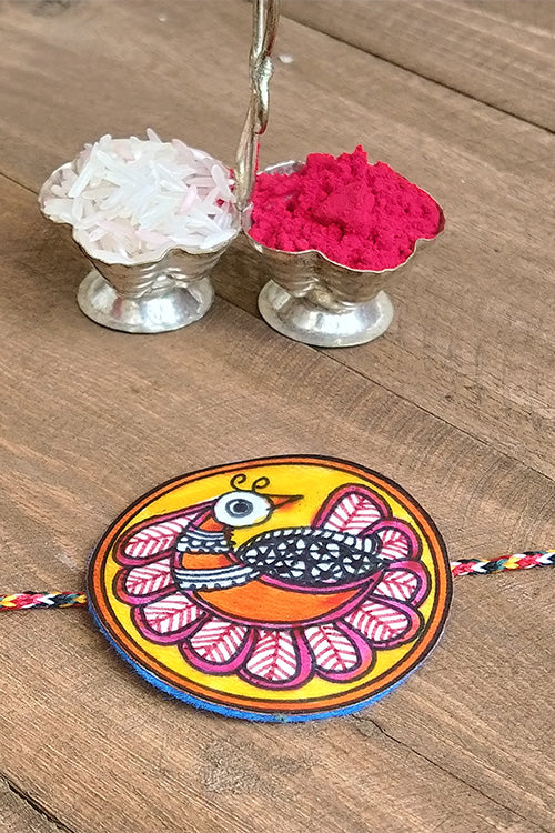 Okhai 'Amara' Peacock Madhubani Paint Rakhi