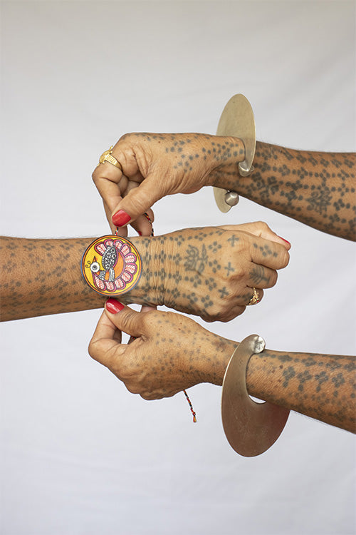 Okhai 'Amara' Peacock Madhubani Paint Rakhi