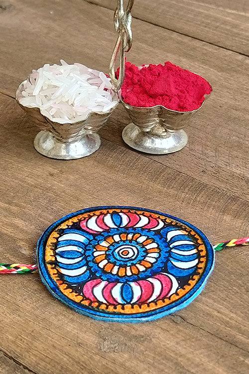 Okhai 'Amara' Floral Madhubani Paint Rakhi