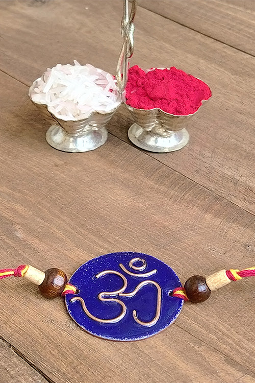 Okhai 'Dulari' Om Copper Enamel Rakhi