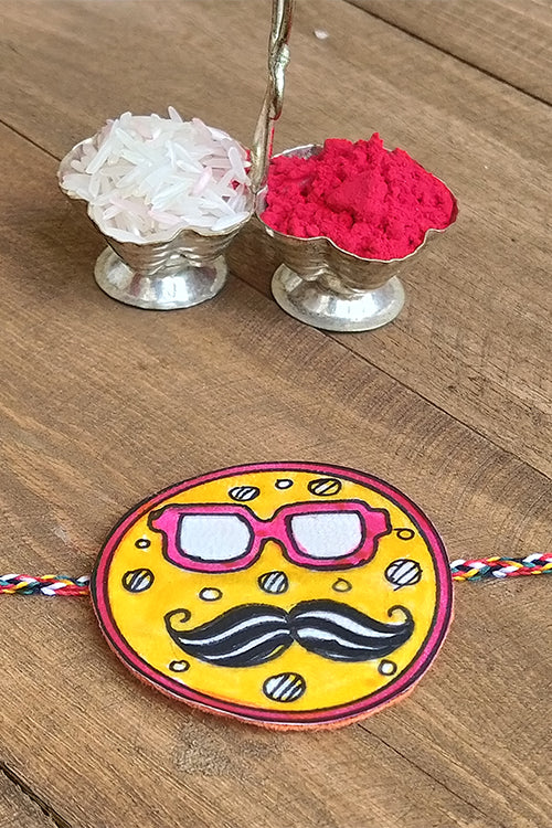 Okhai 'Amara' Yellow Madhubani Paint Rakhi
