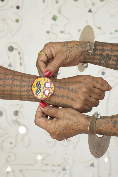 Okhai 'Amara' Yellow Madhubani Paint Rakhi