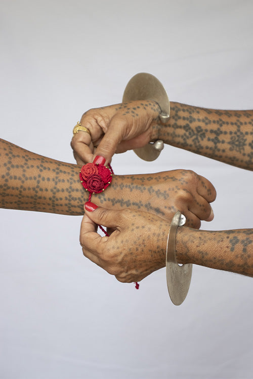 Okhai 'Mirth' Red Crochet Rakhi