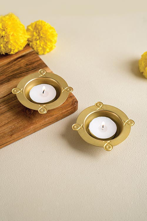 Studio Coppre Rangoli Diwali Tealight Set of 2
