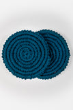 One 'O' Eight Knots Spiral Hand-Knotted 100% Cotton Coaster (Set of 2)