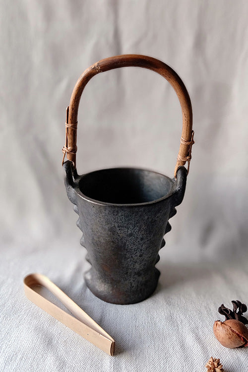 Terracotta by Sachii Longpi Black Pottery Ice Bucket Small