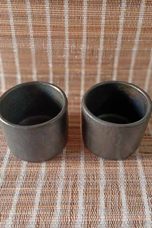 Terracotta by Sachii "Longpi Black Pottery Tumblers Small Set of 2"