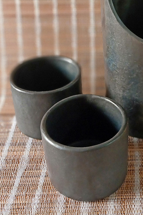 Terracotta by Sachii "Longpi Black Pottery Tumblers Small Set of 2"