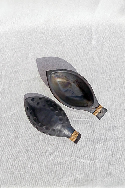 Terracotta by Sachii "Longpi Black Pottery 'Matsya' Serving Bowls Set of 2"