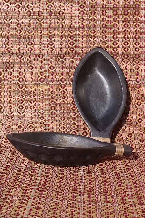 Terracotta by Sachii "Longpi Black Pottery 'Matsya' Serving Bowls Set of 2"