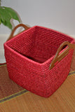 Dharini Sabai & Palm Storage Basket (Red)