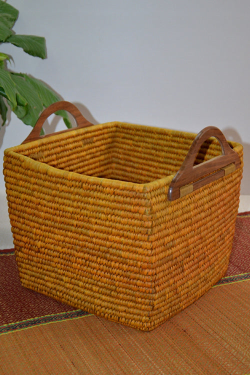 Dharini Sabai & Palm Storage Basket (Mustard)