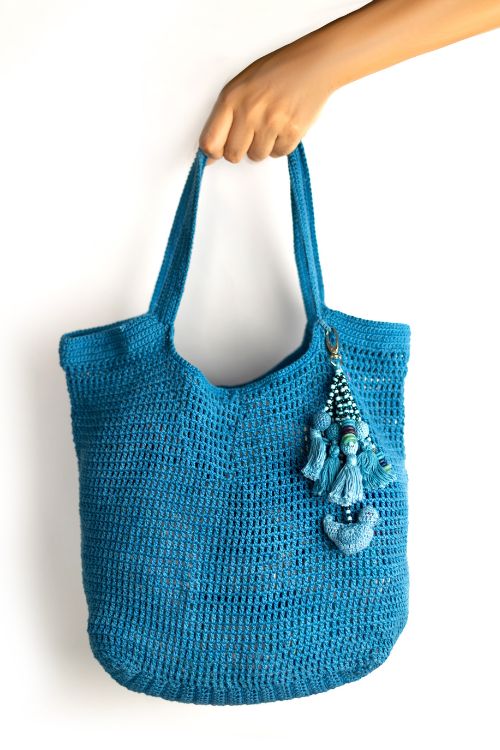Samoolam Coral Reef Fishnet Shoulder Bag With Bird Tasse