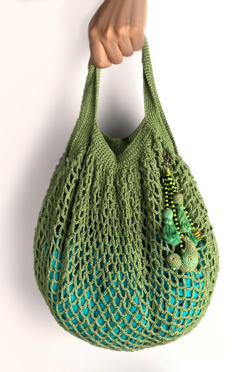 Samoolam Coral Reef Fishnet Shoulder Bag With Bird Tasse