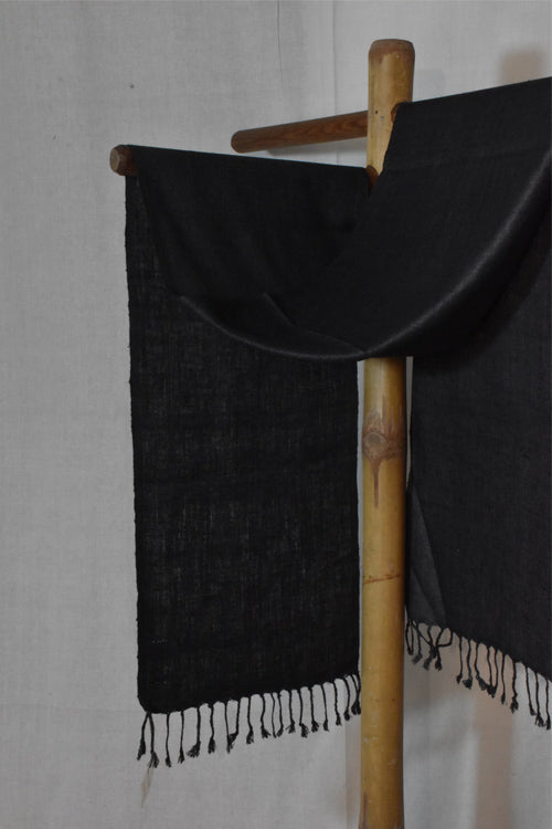 Avani Kumaon Pure Silk Scarf | Black