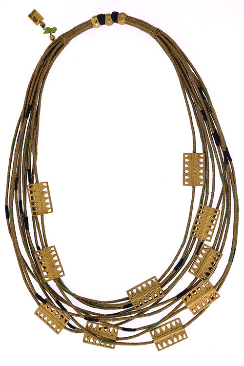 Mayabazaar 'Statement' Dokra multi-strand Shachi Necklace