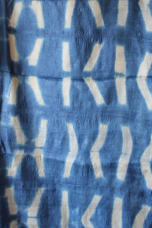 Creative Bee 'MARDIN' Natural Dye Indigo Shibori Desi Tussar Fabric