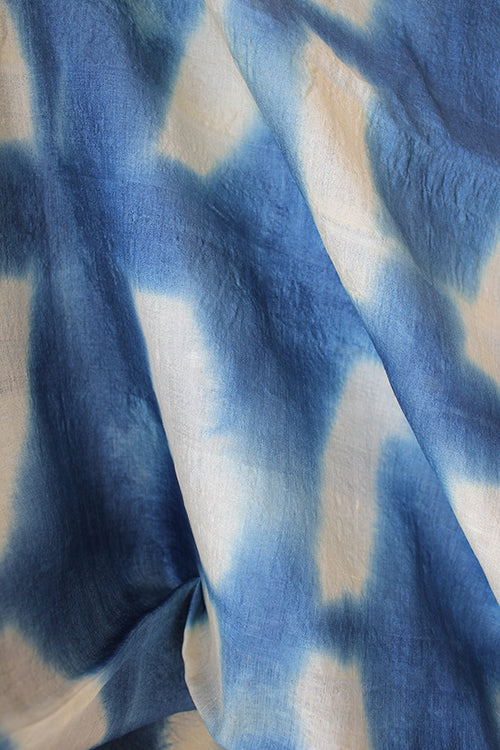 Creative Bee 'MARDIN' Natural Dye Indigo Shibori Desi Tussar Fabric