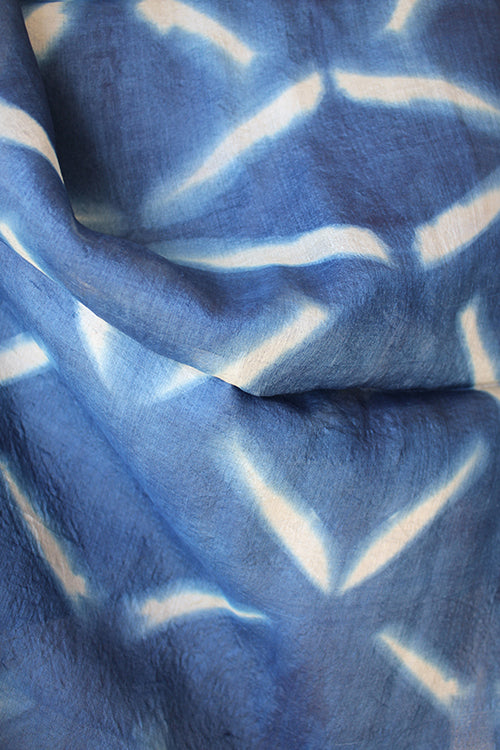 Creative Bee 'ANKARA' Natural Dye Indigo Shibori Desi Tussar Fabric