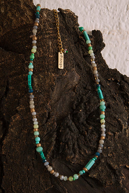 "Kai",Ocean Coast - Crystal Bead Necklace