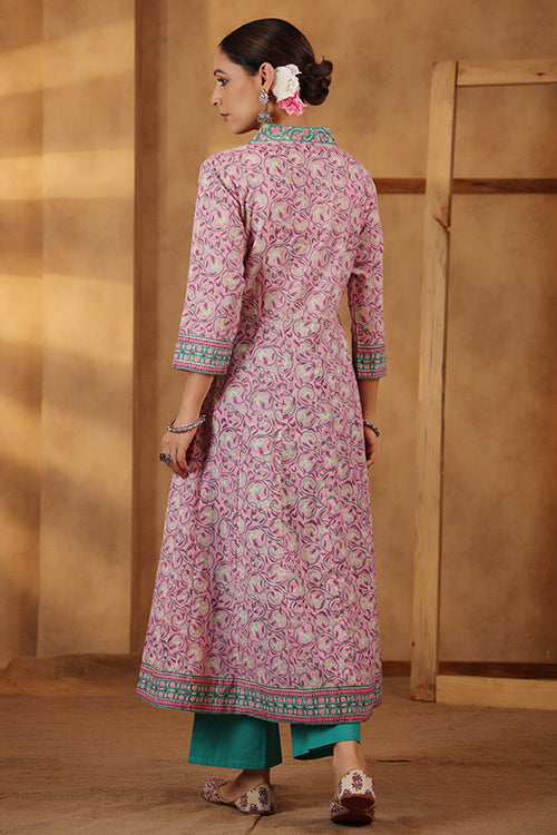 Shuddhi Carnation Pink Anarkali Kurta