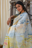 Sooti Syahi Sorbet Lemons Hand Marble Printed Chanderi Silk Saree Online