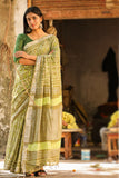Heena On Her Sarees Handblock Printed Cotton Slub Saree Online