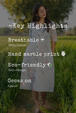 Sootisyahi 'Morning Mist' Handmarble Printed Pure Cotton Dress