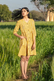 Sootisyahi 'Sunny Stripes' Azofree Handblock Printed Pure Cotton Dress