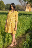 Sootisyahi 'Sunny Stripes' Azofree Handblock Printed Pure Cotton Dress