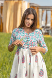 Sootisyahi 'Paisley in the Garden' Azofree Handblock Printed Pure Cotton Dress