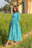 Sootisyahi 'Teel-n-Feel' Azofree Handblock Printed Pure Cotton Dress