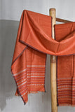 Pure Silk Almora Patterned Stole | Orange