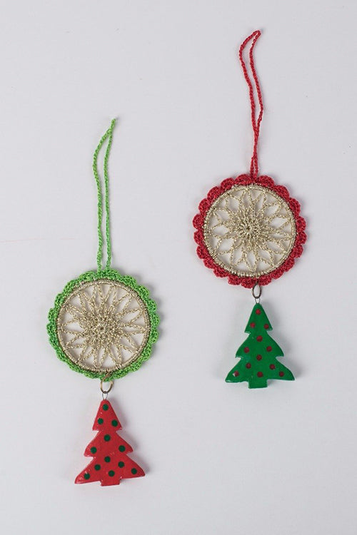Samoolam Handmade Red & Green Dreamcatcher Tree Christmas Tree Decorations Item Online