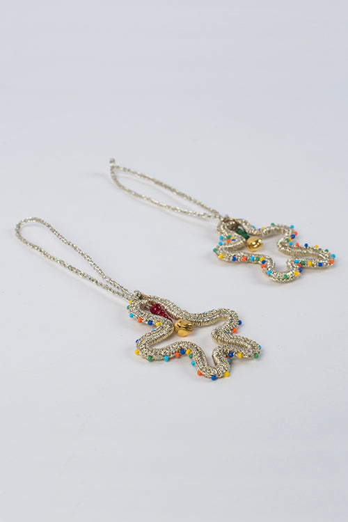 Samoolam Handmade Christmas Tree Decorations ~ Gold Gingerbread (Set Of 2)