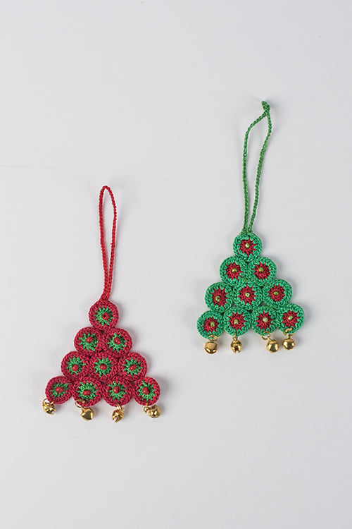 Samoolam Handmade Red & Green Christmas Tree Decorations Item Online