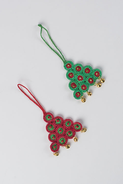 Samoolam Handmade Red & Green Christmas Tree Decorations Item Online