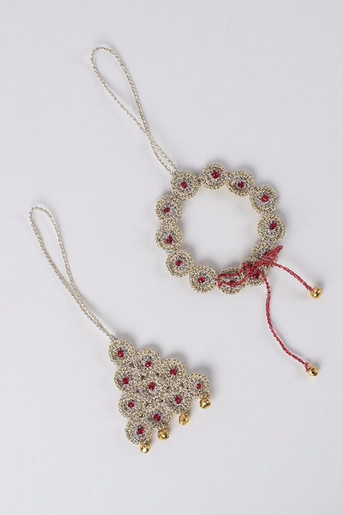 Samoolam Handmade Gold & Silver Tree & Wreath Christmas Tree Decorations Item Online